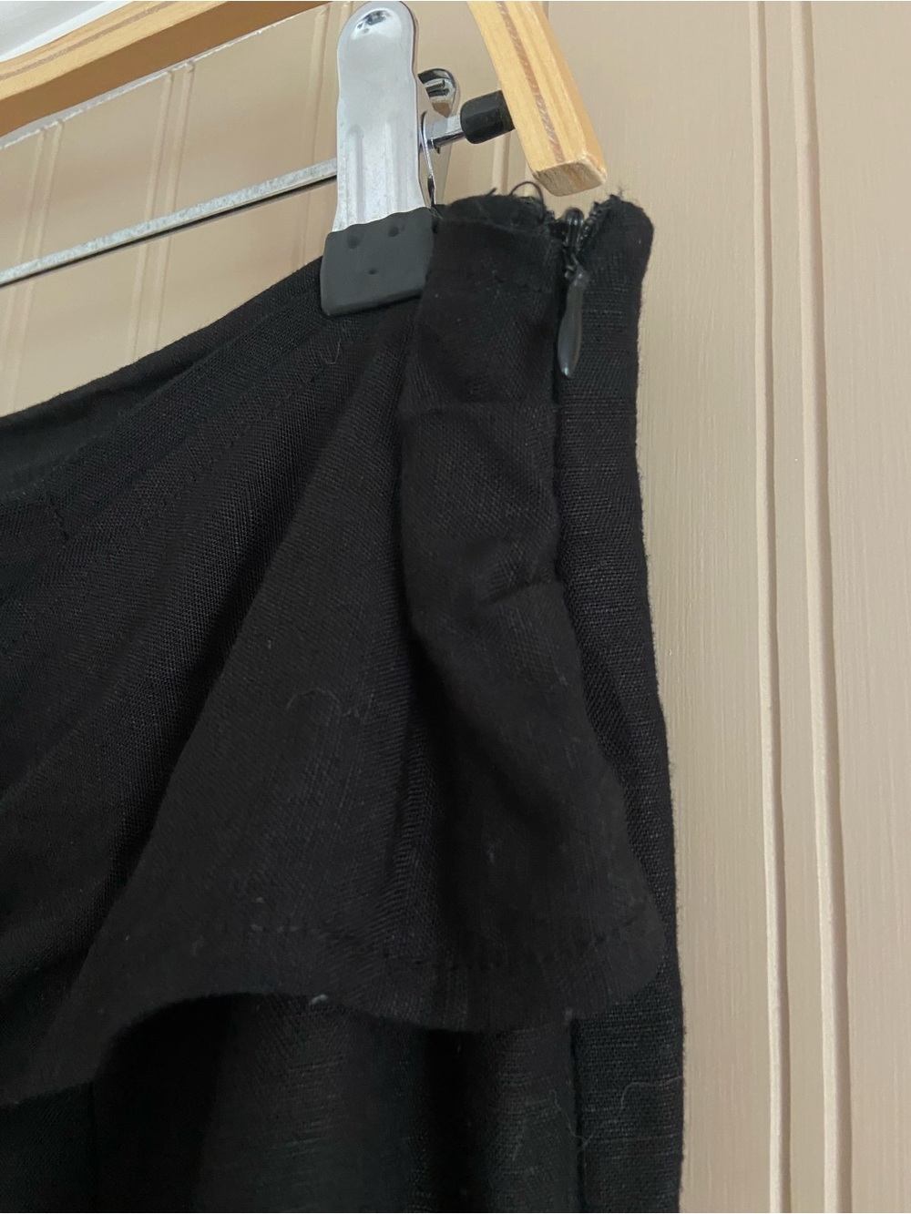 Chapter One Jet Black Linen Blend Twirl Midi Skirt With Faux Belt Women’s Size10 - Picture 4 of 7